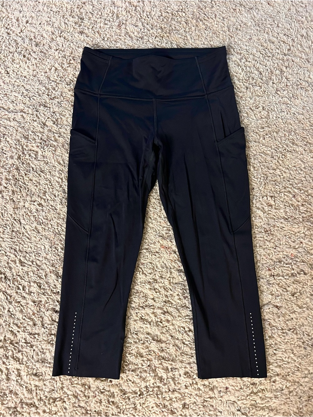 lululemon athletica fast and free Black Cropped High-Rise Performance Leggings